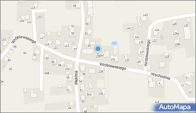 Kobiór, Wróblewskiego Zygmunta, gen., 129, mapa Kobiór