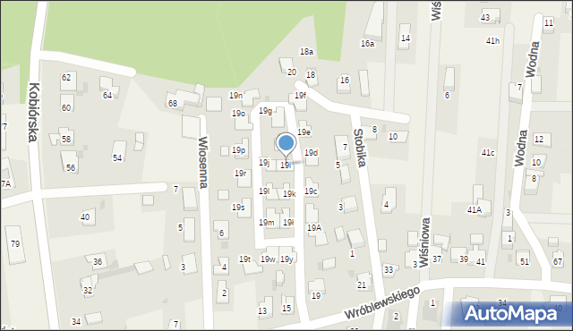 Kobiór, Wróblewskiego Zygmunta, gen., 19i, mapa Kobiór