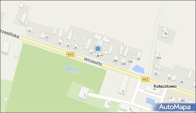 Kołaczkowo, Wrzesińska, 28, mapa Kołaczkowo