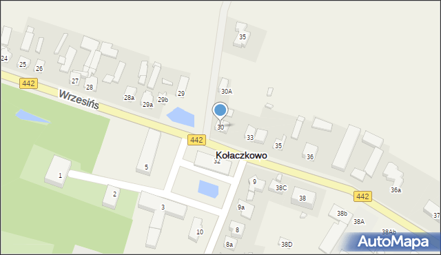 Kołaczkowo, Wrzesińska, 30, mapa Kołaczkowo