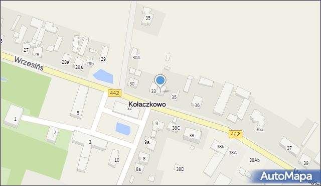 Kołaczkowo, Wrzesińska, 34, mapa Kołaczkowo