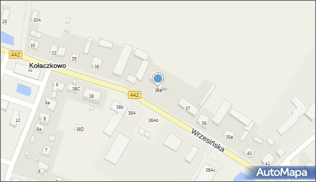 Kołaczkowo, Wrzesińska, 36a, mapa Kołaczkowo