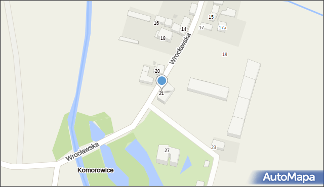 Komorowice, Wrocławska, 21, mapa Komorowice