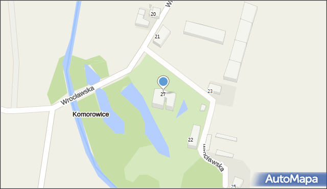 Komorowice, Wrocławska, 27, mapa Komorowice