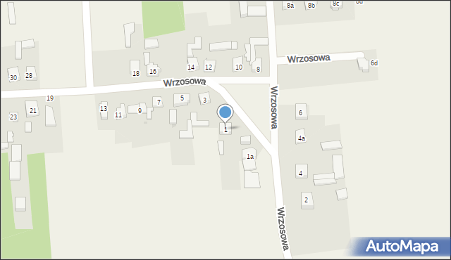 Konradów, Wrzosowa, 1, mapa Konradów