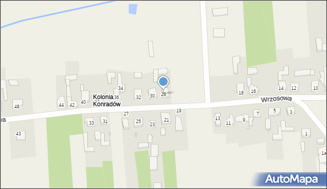 Konradów, Wrzosowa, 28, mapa Konradów