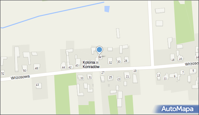 Konradów, Wrzosowa, 34, mapa Konradów