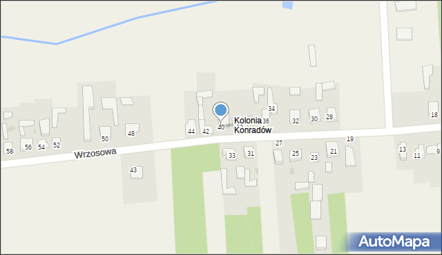 Konradów, Wrzosowa, 40, mapa Konradów