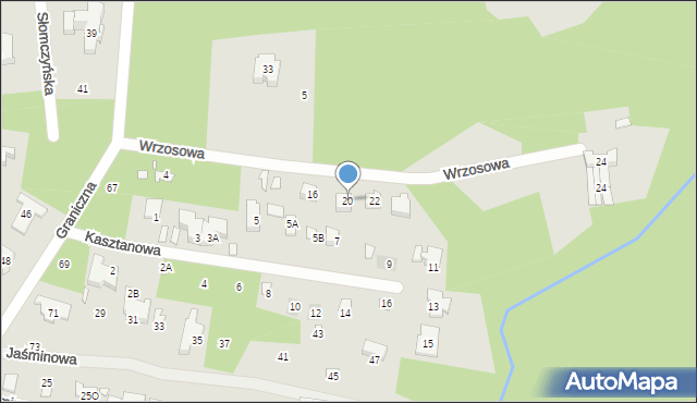 Konstancin-Jeziorna, Wrzosowa, 20, mapa Konstancin-Jeziorna