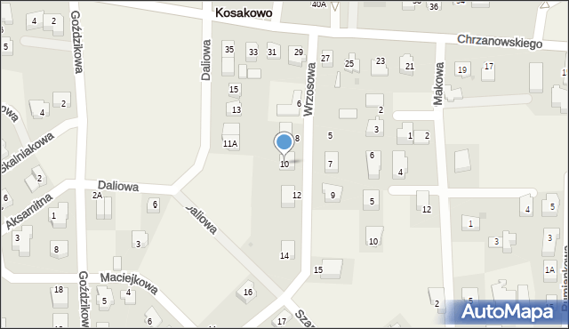 Kosakowo, Wrzosowa, 10, mapa Kosakowo
