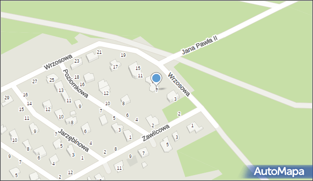 Kozienice, Wrzosowa, 7, mapa Kozienice