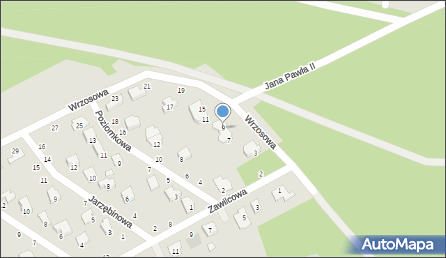 Kozienice, Wrzosowa, 9, mapa Kozienice