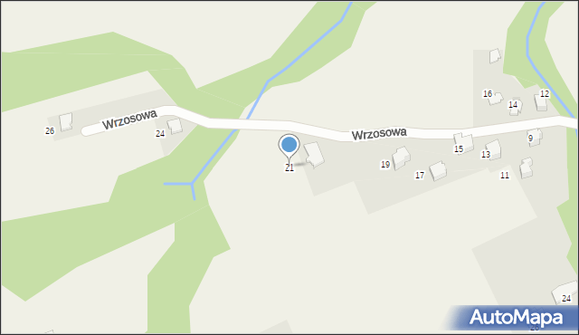 Kozy, Wrzosowa, 21, mapa Kozy