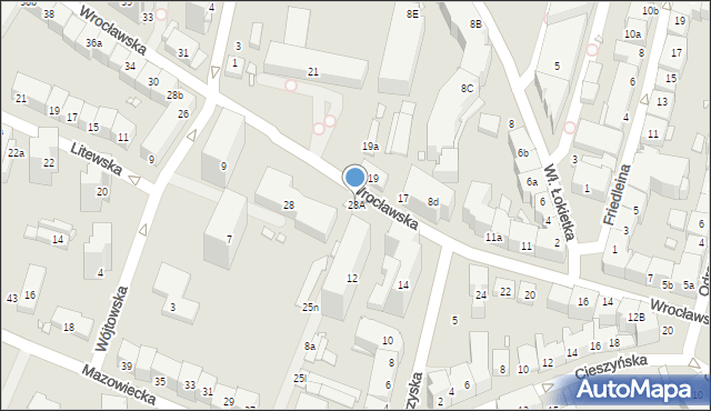 Kraków, Wrocławska, 28A, mapa Krakowa