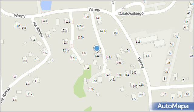 Kraków, Wrony Mieczysława, 144, mapa Krakowa