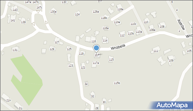 Kraków, Wrobela Feliksa, 117, mapa Krakowa