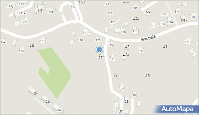 Kraków, Wrobela Feliksa, 123, mapa Krakowa