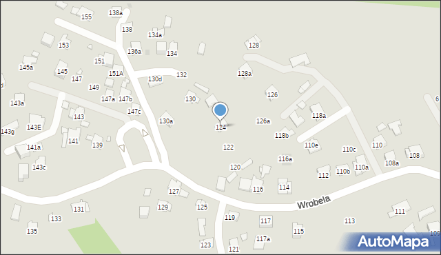 Kraków, Wrobela Feliksa, 124, mapa Krakowa