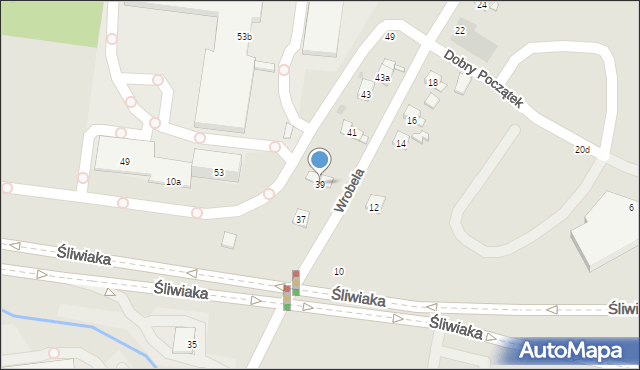 Kraków, Wrobela Feliksa, 39, mapa Krakowa