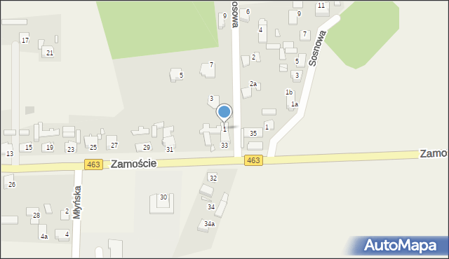 Krasiejów, Wrzosowa, 1, mapa Krasiejów