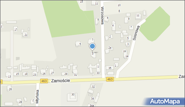 Krasiejów, Wrzosowa, 3, mapa Krasiejów