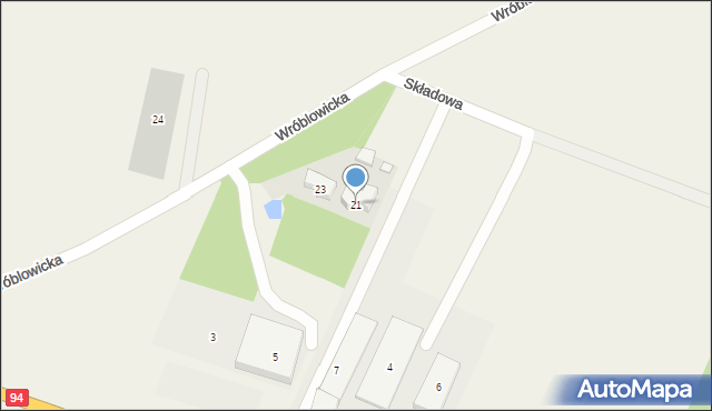 Krępice, Wróblowicka, 21, mapa Krępice