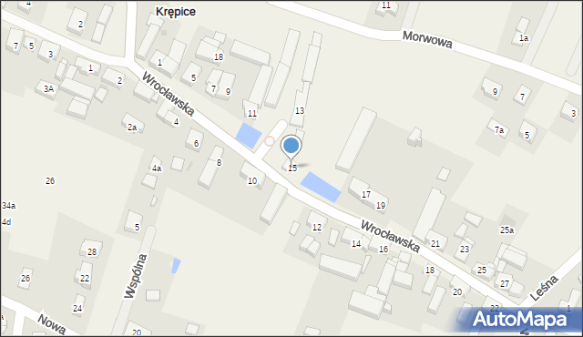 Krępice, Wrocławska, 15, mapa Krępice