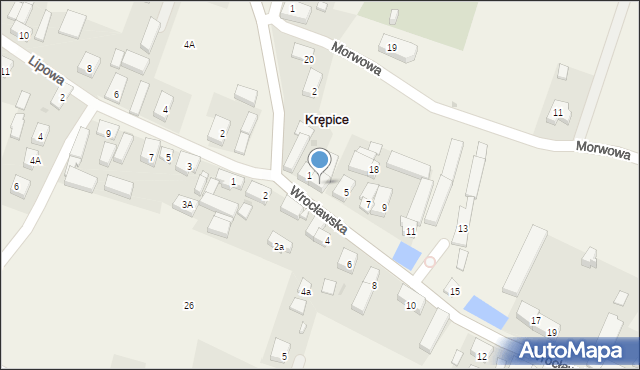 Krępice, Wrocławska, 3, mapa Krępice