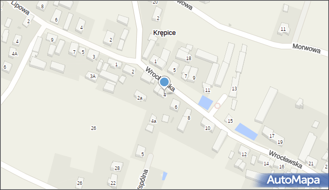 Krępice, Wrocławska, 4, mapa Krępice