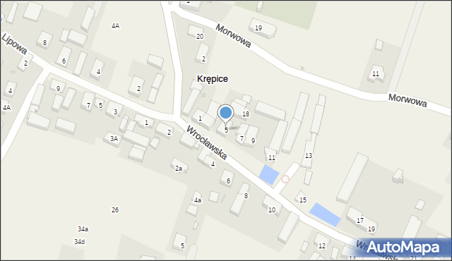 Krępice, Wrocławska, 5, mapa Krępice