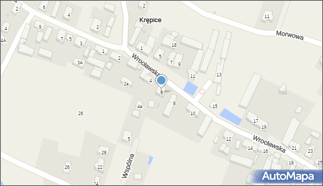 Krępice, Wrocławska, 6, mapa Krępice