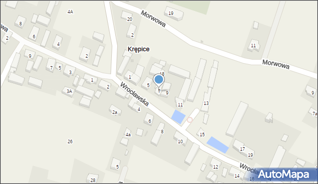 Krępice, Wrocławska, 7, mapa Krępice