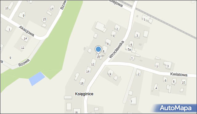 Księginice, Wrocławska, 10, mapa Księginice