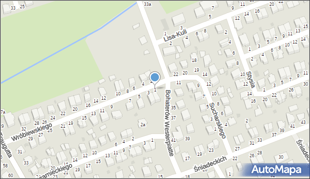 Łańcut, Wróblewskiego Walerego, gen., 1, mapa Łańcut