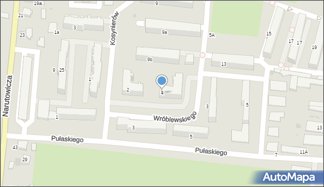 Łask, Wróblewskiego Walerego, gen., 4, mapa Łask