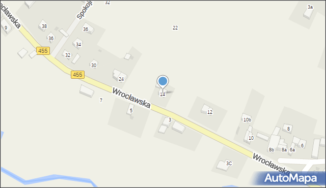 Łęg, Wrocławska, 14, mapa Łęg