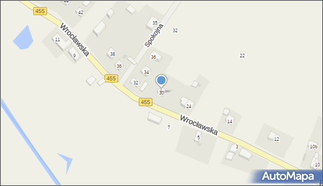 Łęg, Wrocławska, 30, mapa Łęg