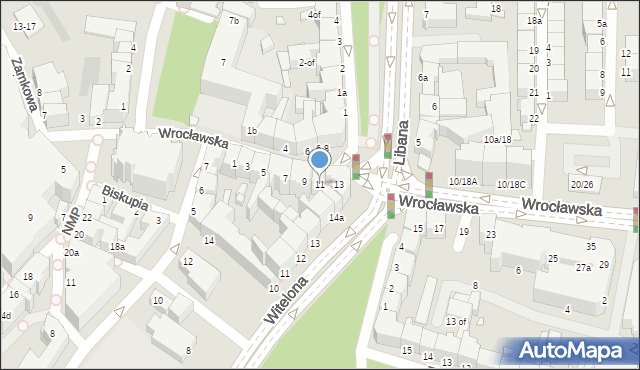 Legnica, Wrocławska, 11, mapa Legnicy