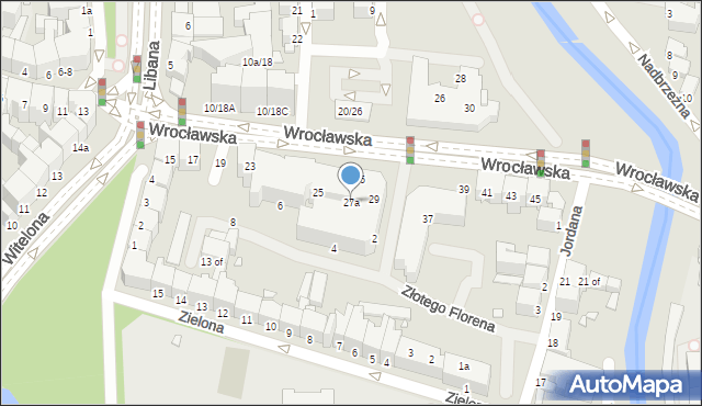 Legnica, Wrocławska, 27a, mapa Legnicy