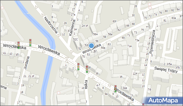 Legnica, Wrocławska, 55, mapa Legnicy