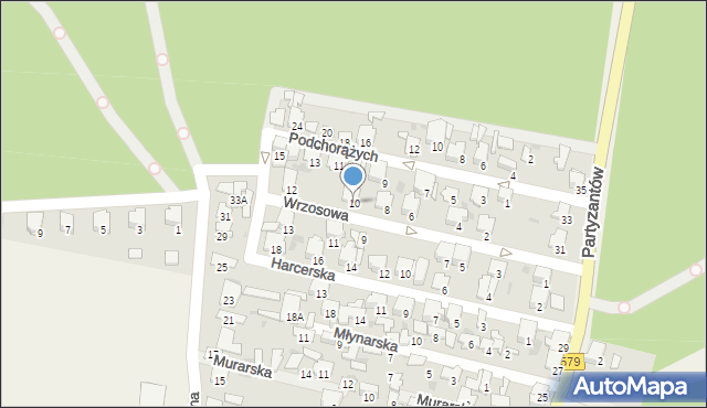 Leszno, Wrzosowa, 10, mapa Leszno