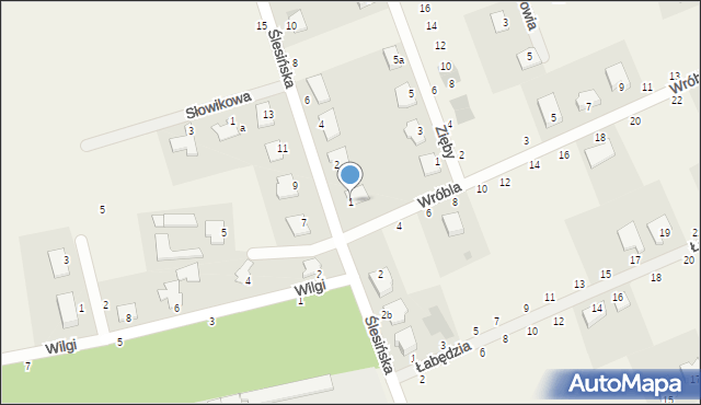 Łochowice, Wróbla, 1, mapa Łochowice
