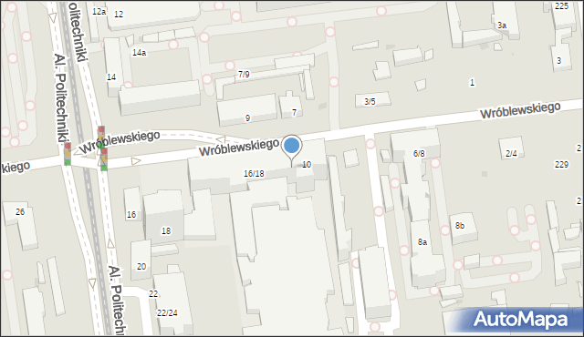 Łódź, Wróblewskiego Walerego, gen., 10A, mapa Łodzi