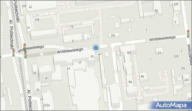 Łódź, Wróblewskiego Walerego, gen., 10b, mapa Łodzi