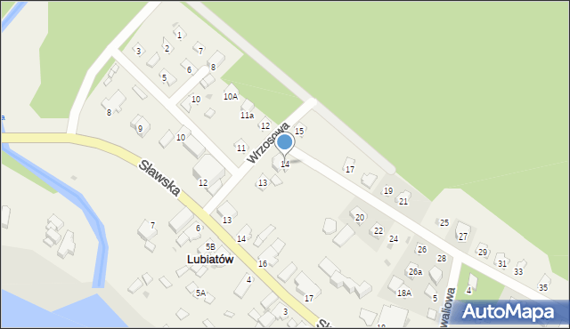 Lubiatów, Wrzosowa, 14, mapa Lubiatów