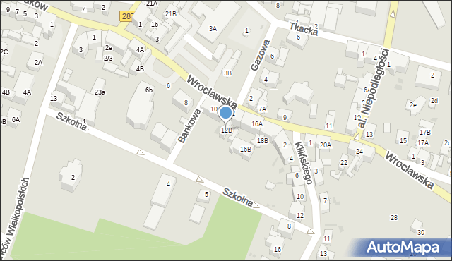 Lubsko, Wrocławska, 12B, mapa Lubsko
