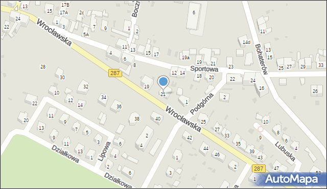 Lubsko, Wrocławska, 21, mapa Lubsko