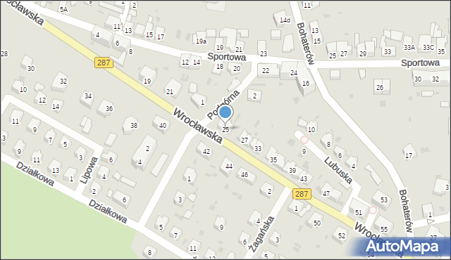 Lubsko, Wrocławska, 25, mapa Lubsko