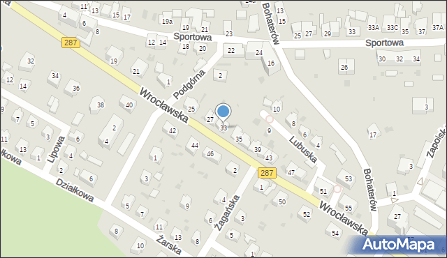 Lubsko, Wrocławska, 33, mapa Lubsko