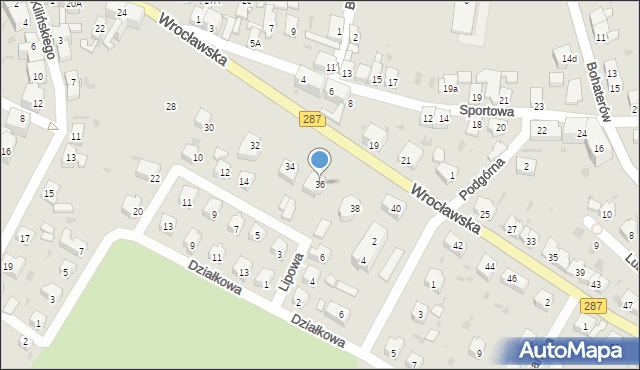 Lubsko, Wrocławska, 36, mapa Lubsko